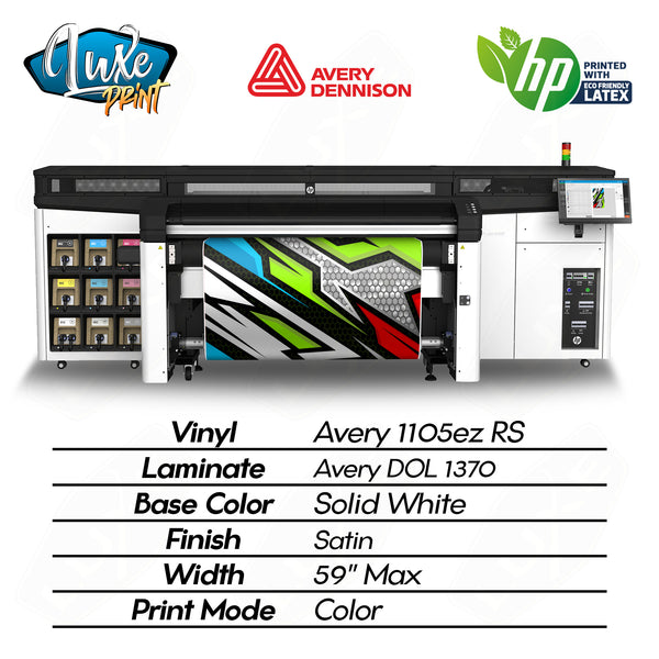 Avery 1105ezrs w/ Satin Laminate - LightWrap