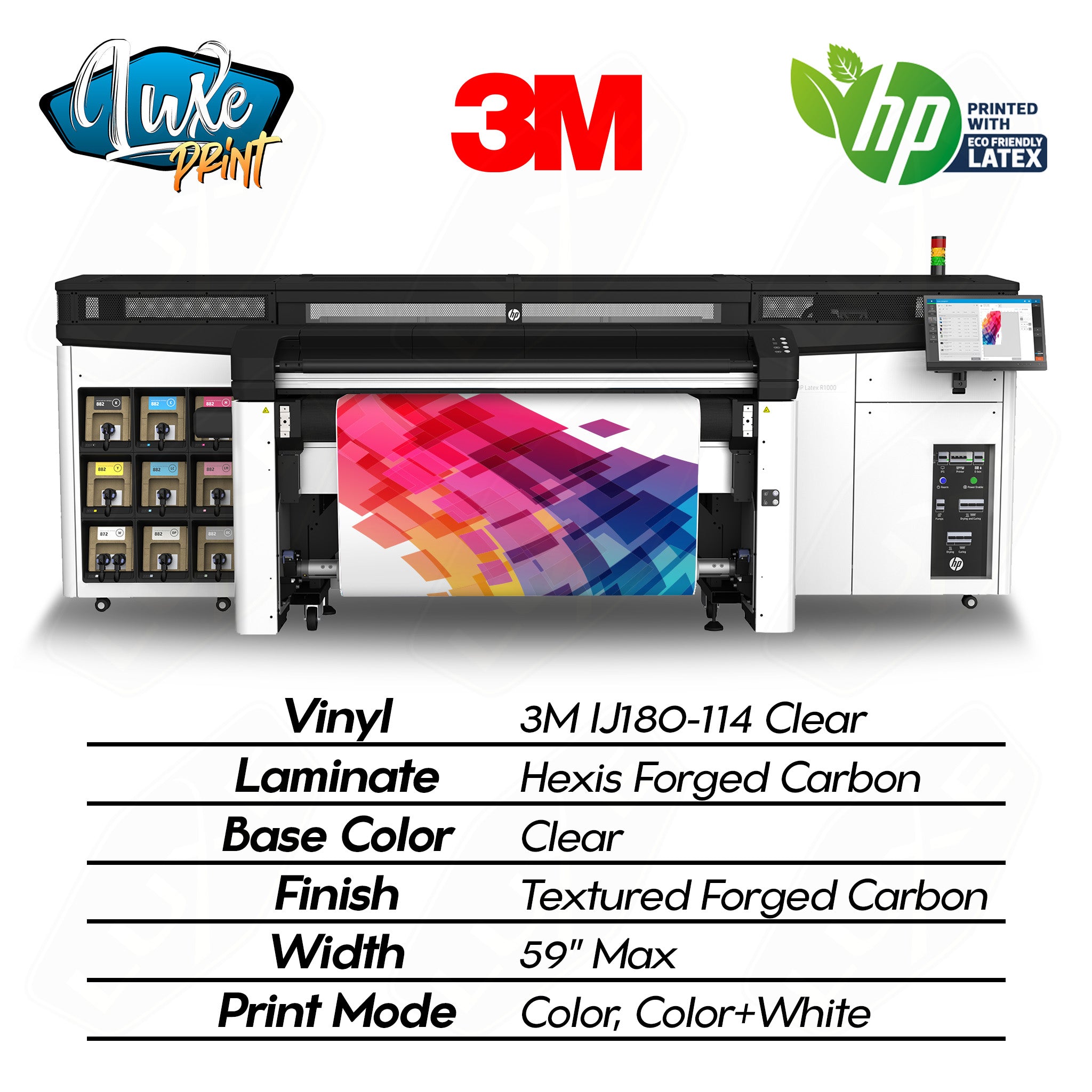 3M IJ180-114 Clear w/ Forged Carbon Laminate - LightWrap