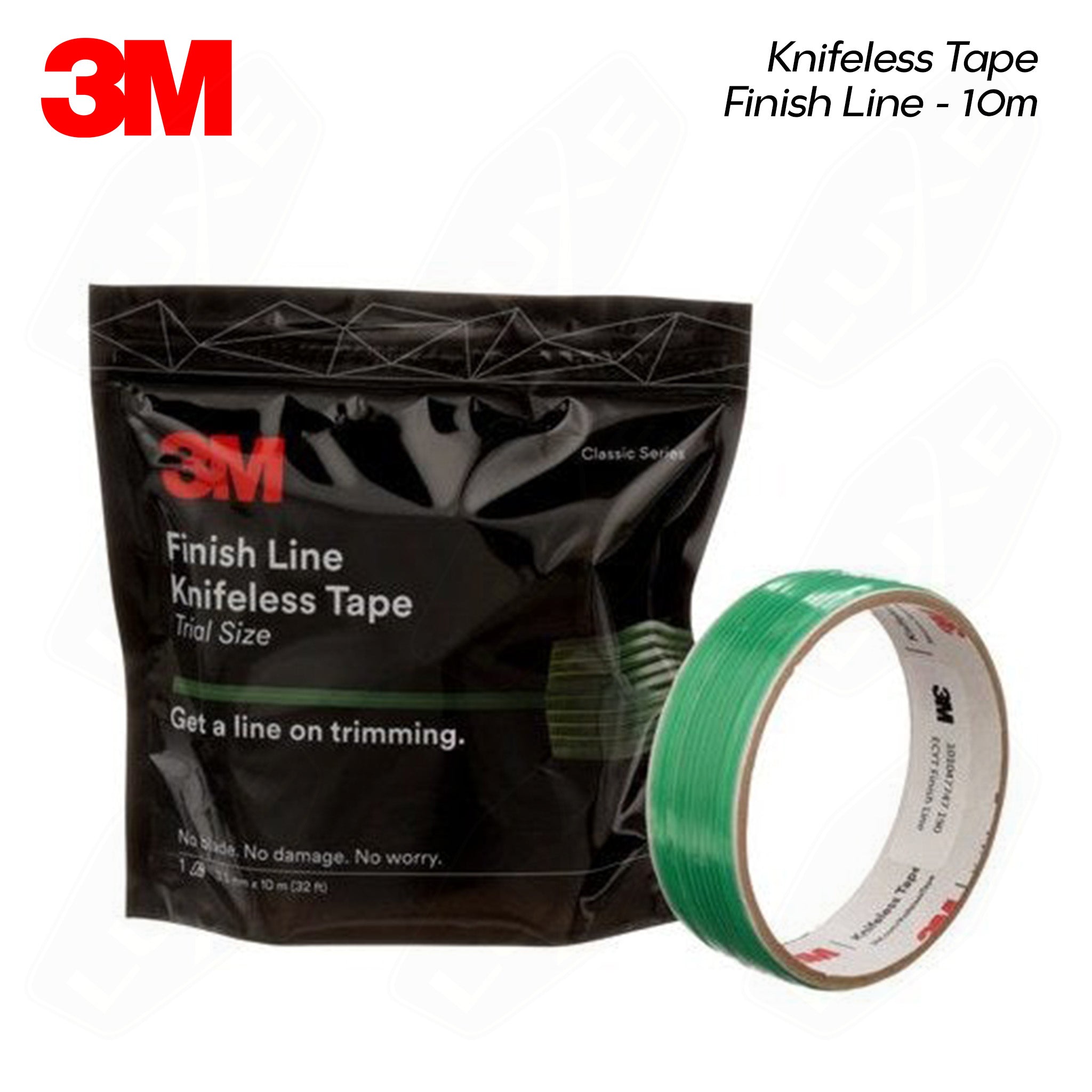 3M Finish Line Knifeless Tape KTS-FL2, Trial Size, Green, 3.5 mm x 10 m