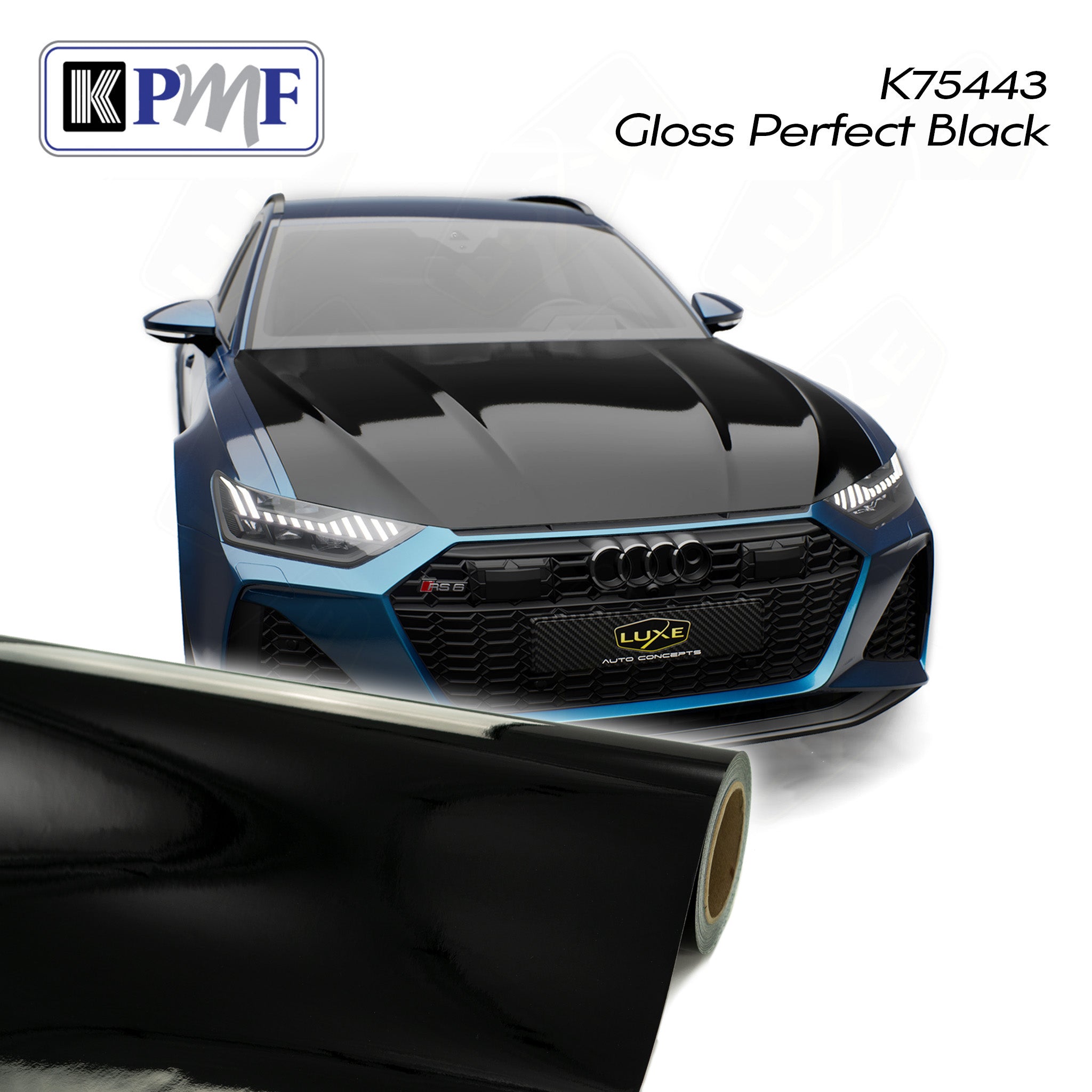 KPMF Gloss Perfect Black Wrap Vinyl - K75443 - LightWrap